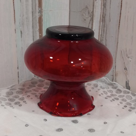 Vintage 50's Anchor Hocking Ruby Red Glass Vase - Picture 2 of 4